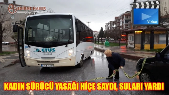 Kadın sürücü engel tanımadı