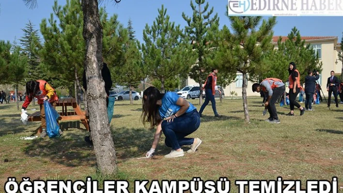 Öğrenciler kampüsü temizledi
