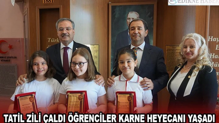 Tatil zili çaldı öğrenciler karne heyecanı yaşadı