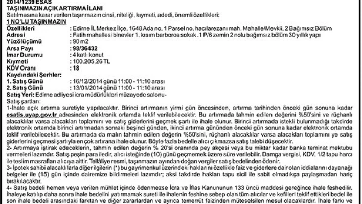 T.C. Edirne 2. İcra Dairesi