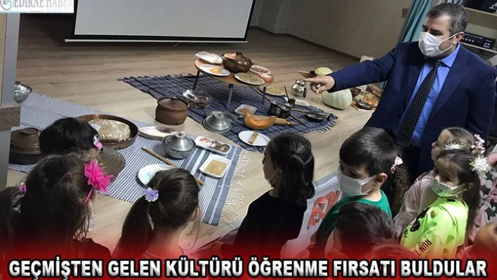 Minik öğrenciler düzenlenen etkinlikte geçmişten gelen kültürü öğrenme fırsatı buldu