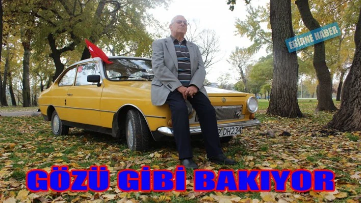 klasik aracına gözü gibi bakıyor
