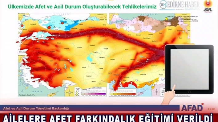 Ailelere afet farkındalık eğitimi verildi