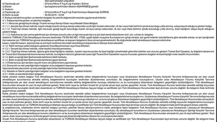 İhale İlanı