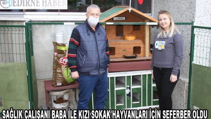 Sağlık çalışanı baba ve kızından örnek davranış