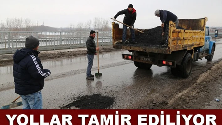 Bozulan yollar onarılıyor