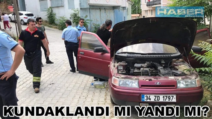 Park halindeyken yandı