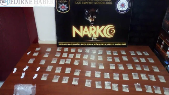 Edirne'de evinde uyuşturucu ele geçirilen şüpheli tutuklandı