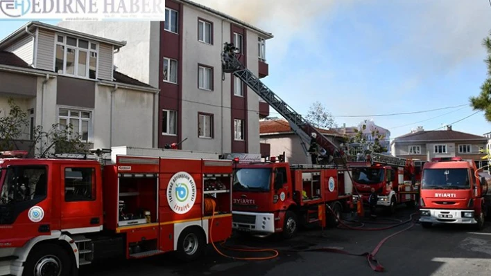 Çatı yangını söndürüldü