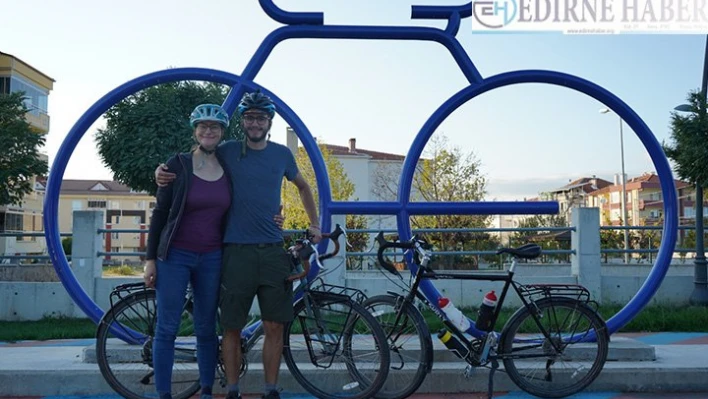 İsviçre'den bisikletle yola çıkan iki turist Kırklareli'ne ulaştı