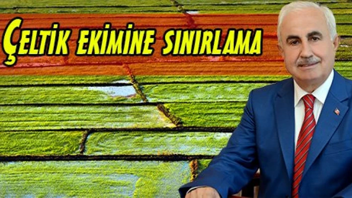 Çeltik ekimine sınırlama