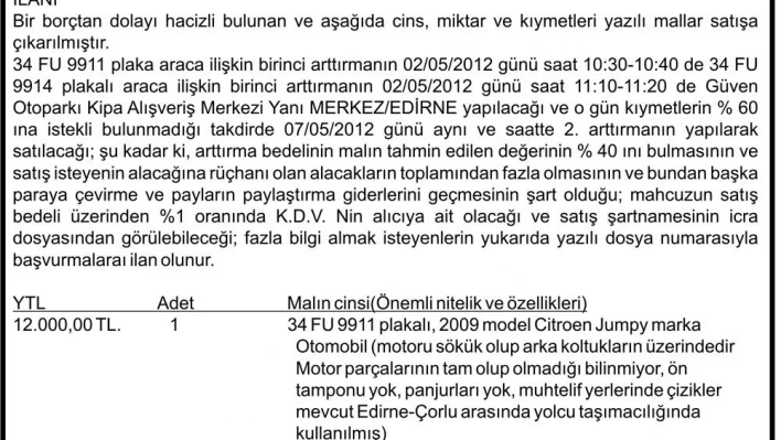 İcra ilanı