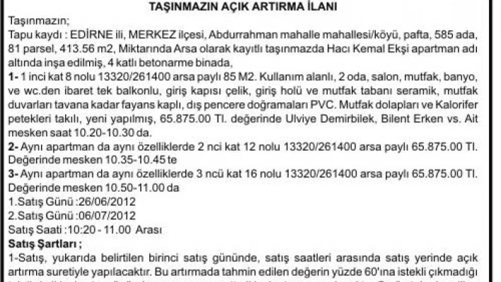 Sulh Hukuk Mahkemesi satış memurluğu