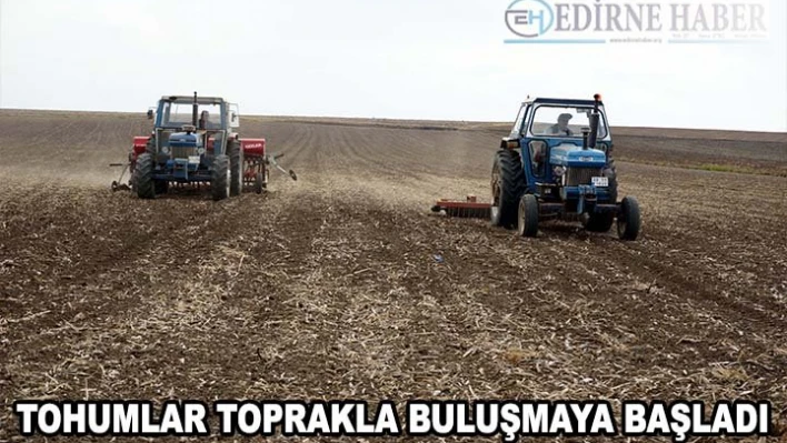 Buğday tohumları toprakla buluşmaya başladı