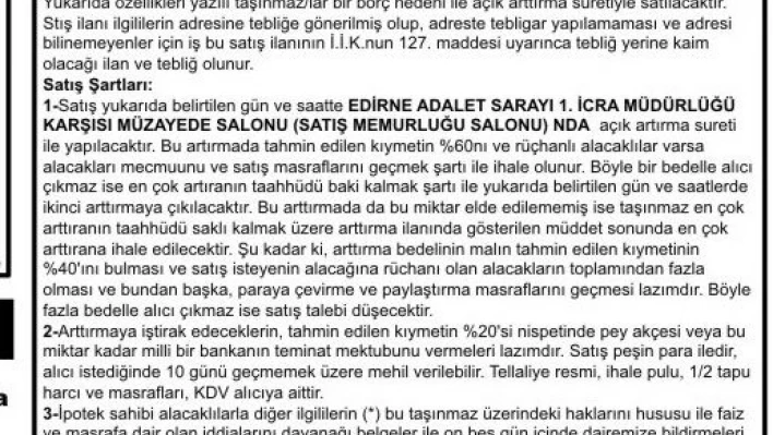 2. İcra dairesi Edirne
