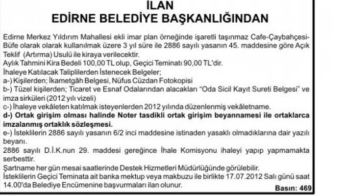 Edirne Belediye Başkanlığı