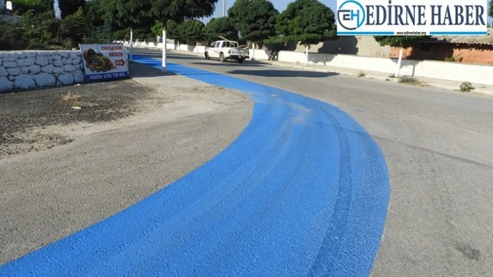 Bisiklet yol yapım çalışması yapıldı