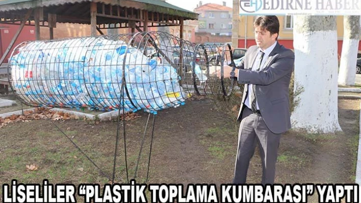 Liseliler 'plastik toplama kumbarası' yaptı