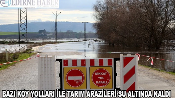 Taşkın nedeniyle bazı köy yolları ile tarım arazileri su altında kaldı