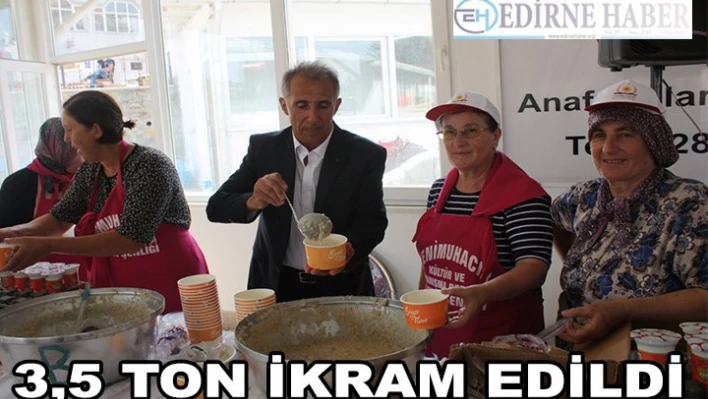 Keşan'da vatandaşlara 3,5 ton keşkek ikram edildi
