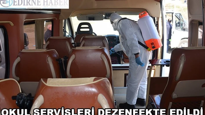 Okul servisleri dezenfekte edildi