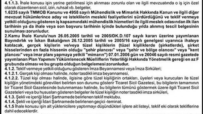 İMAR PLANI VE İMAR UYGULAMASI HİZMETİ ALINACAKTIR