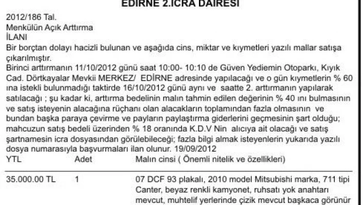 EDİRNE 2. İCRA DAİRESİ