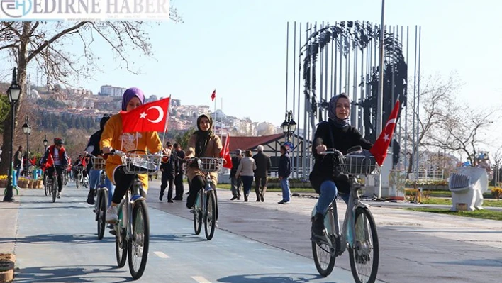 İdlib şehitleri için pedal çevirdiler