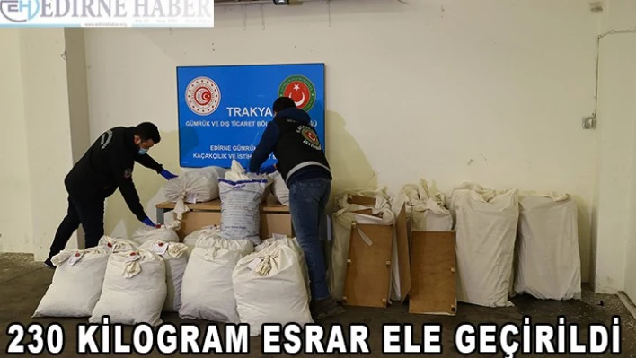 Bir tırda 230 kilogram esrar ele geçirildi