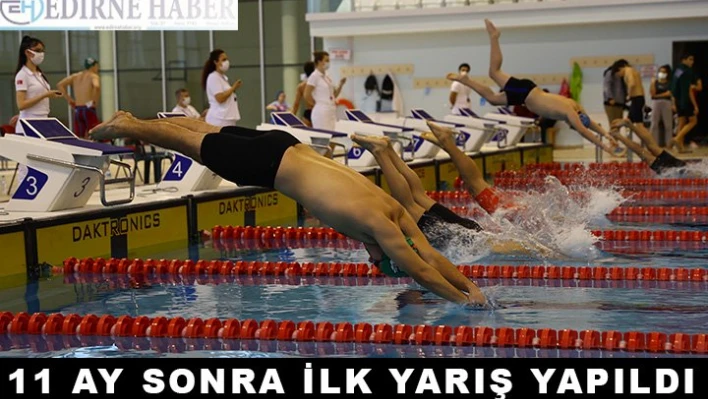 11 ay sonra  ilk yüzme yarışı yapıldı