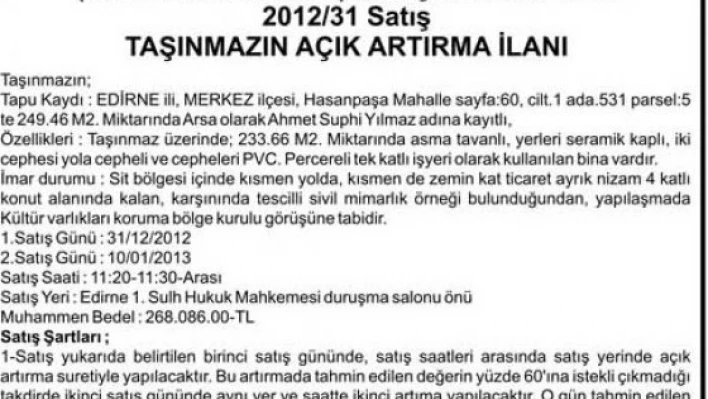 Sulh Hukuk Satış memurluğu