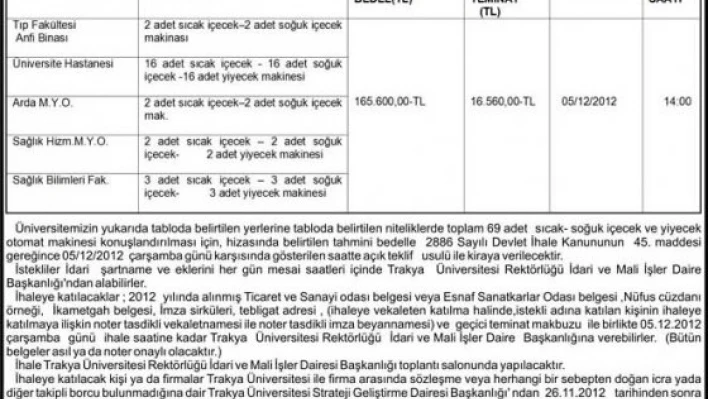 Trakya Üniversitesi Rektörlüğü
