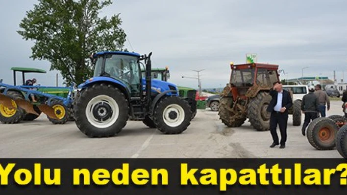Çiftçiler yol kapattı
