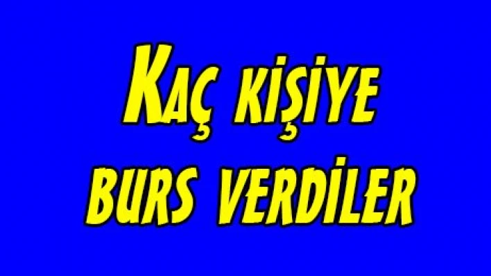 Kaç kişiye burs verdiler