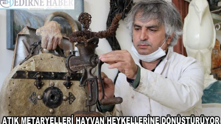 Atık metalleri hayvan heykellerine dönüştürüyor