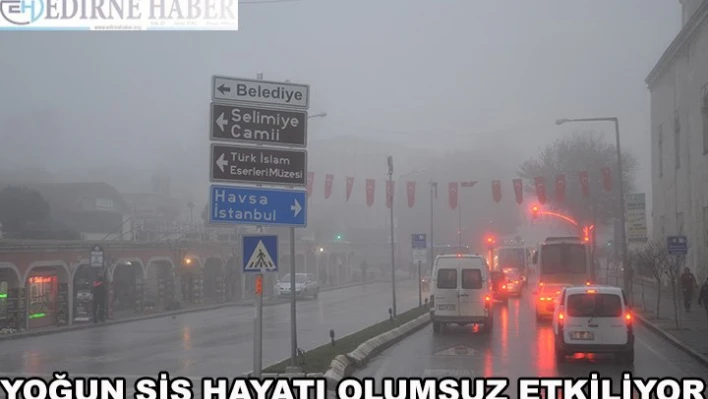 Edirne'de yoğun sis hayatı olumsuz etkiledi