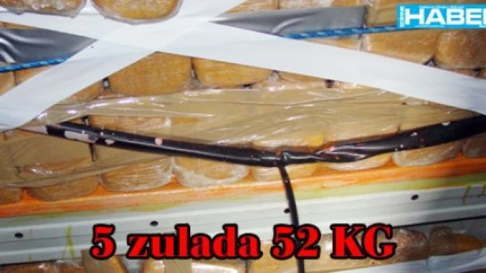  5 gizli bölmede 52 kilo eroin