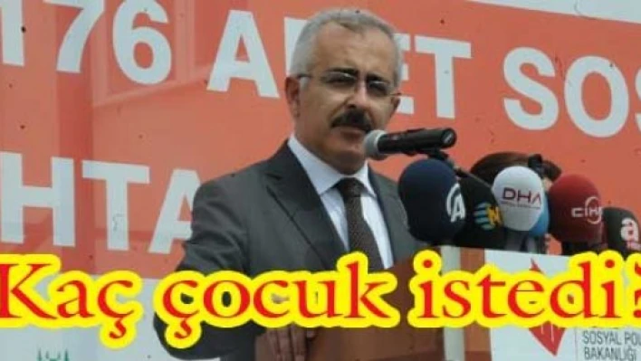 Vali  5 çocuk istedi