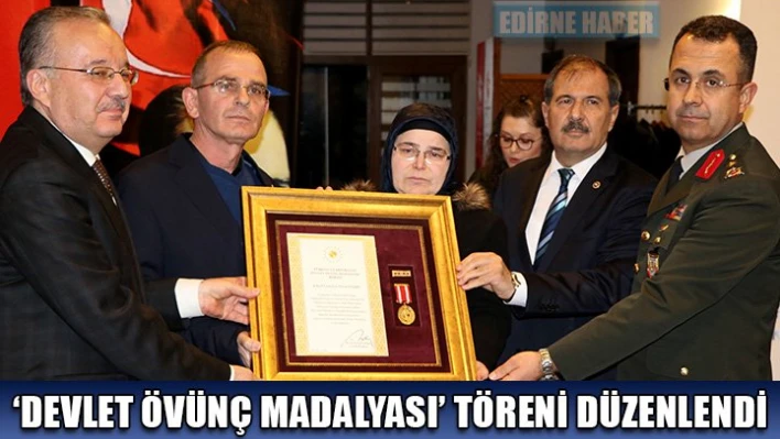 Şehit ailesi ve gaziye 'Devlet Övünç Madalyası'