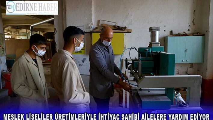 Meslek liseliler üretimleriyle ihtiyaç sahibi ailelere yardım ediyor