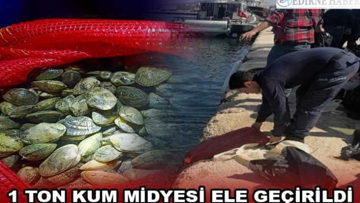 1 ton kum midyesi ele geçirildi