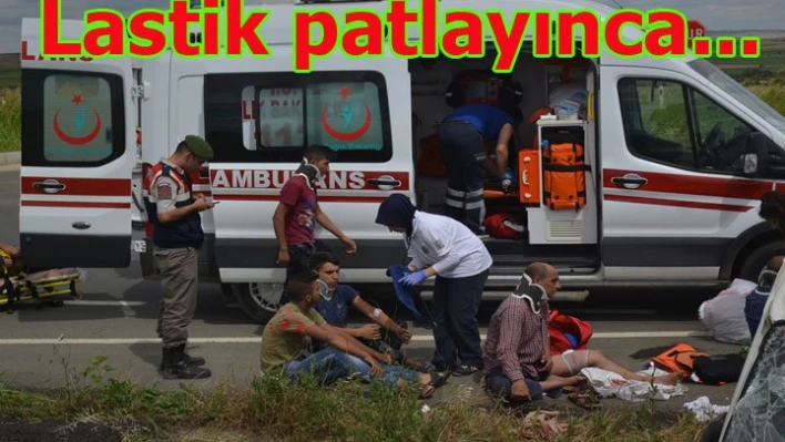 Lastik patladı, böyle oldu