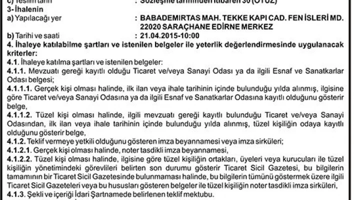 EDİRNE BELEDİYESİ FEN İŞLERİ MÜDÜRLÜĞÜ
