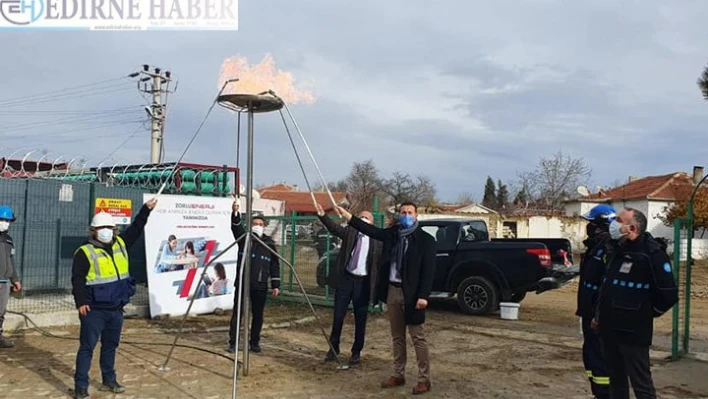 Beyendik'te ilk doğal gaz meşalesi yandı