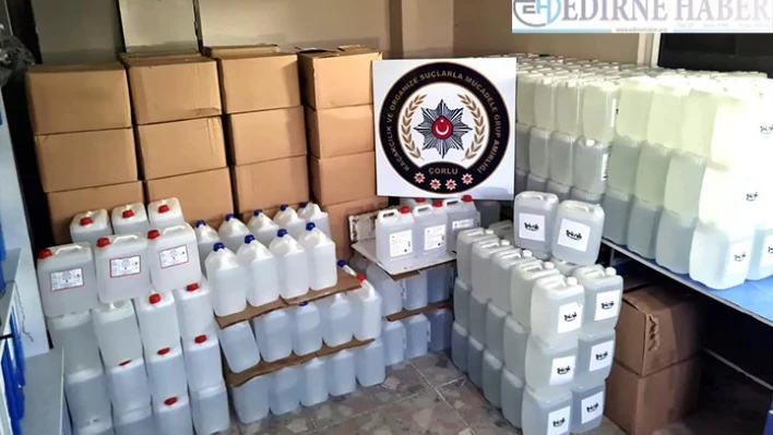 Tekirdağ'da kaçak 3 bin 500 litre etil alkol ele geçirildi