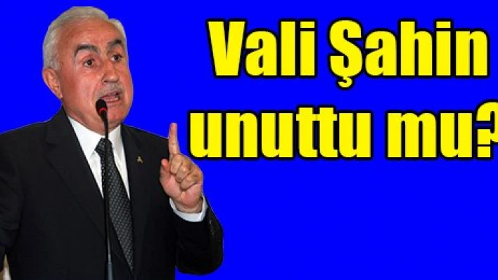 Vali Şahin unuttu mu?