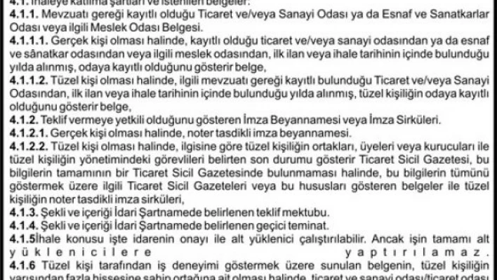 Keşan İlçe Emniyet Müdürlüğü ihale ilanı