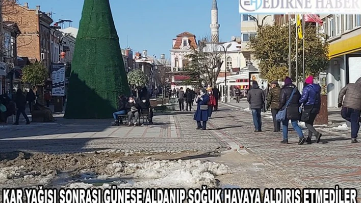 Kar yağışı sonrası güneşe aldanıp soğuk havaya aldırış etmediler