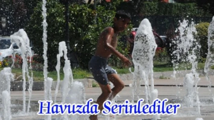  Süs havuzunda serinlediler