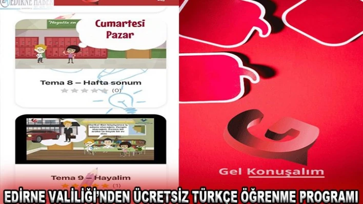 Edirne Valiliğinden ücretsiz Türkçe öğrenme programı